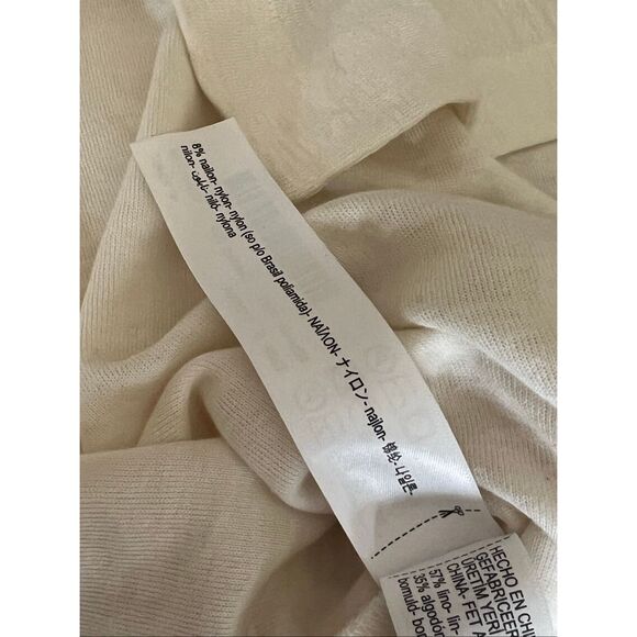 Massimo Dutti Small sleevless ivory coastal side slit maxi dress career minimal - Picture 10 of 11